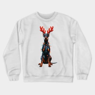 Christmas Red Nose Doberman Pinscher Dog Crewneck Sweatshirt